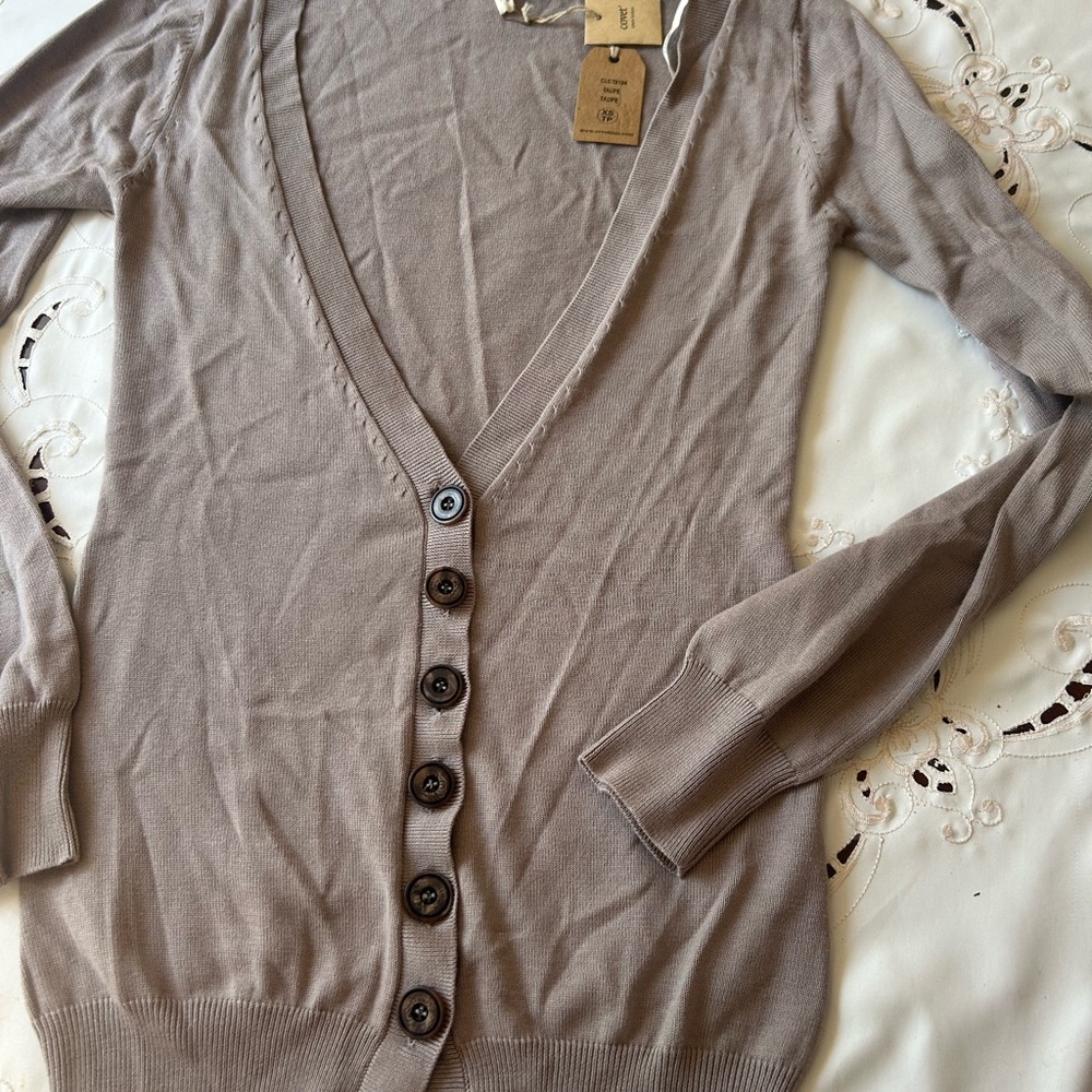Cove Women's Beige Button-Up Cardigan